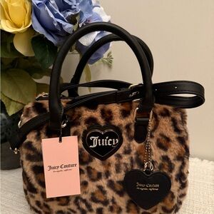 Juicy Couture Leopard Print Satchel with Black Accents